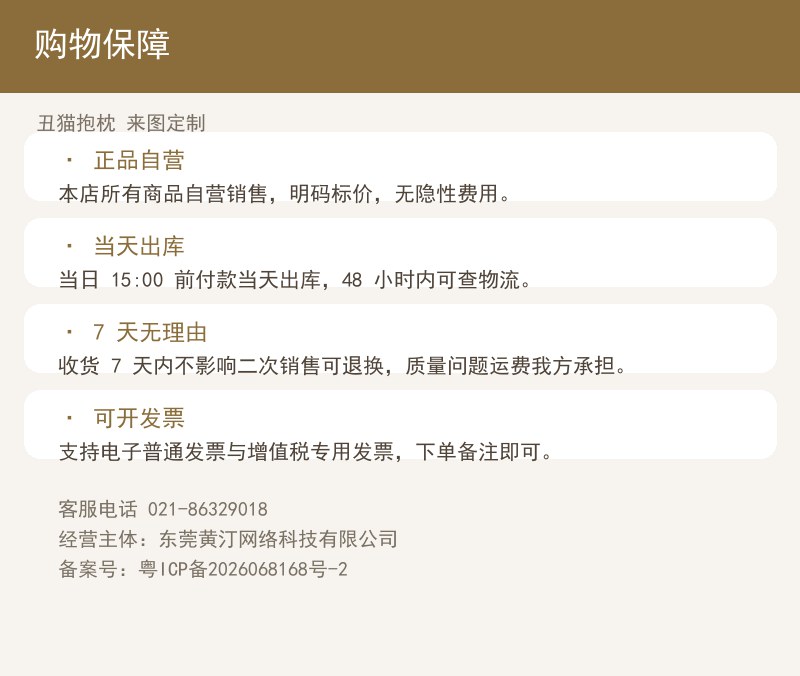 丑猫抱枕 来图定制 详情图
